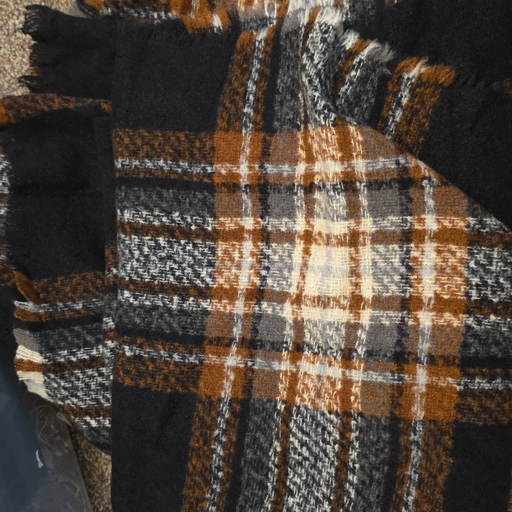 Plaid Wool Scarf